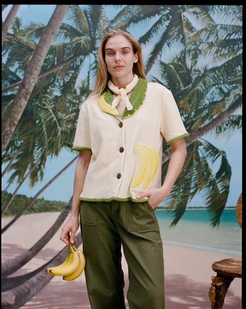 Tombolo 'banana Split' Cabana ~ Crop Cut In Ivory