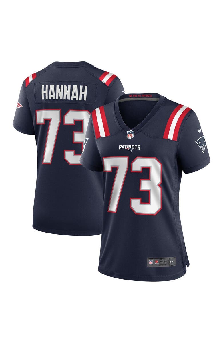 Nike Women's Nike John Hannah Navy New England Patriots Game Retired Player Jersey, Main, color, 