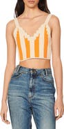 SANDRO Nohan Stripe Crop Tank Top