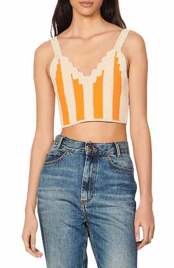 SANDRO Nohan Stripe Crop Tank Top