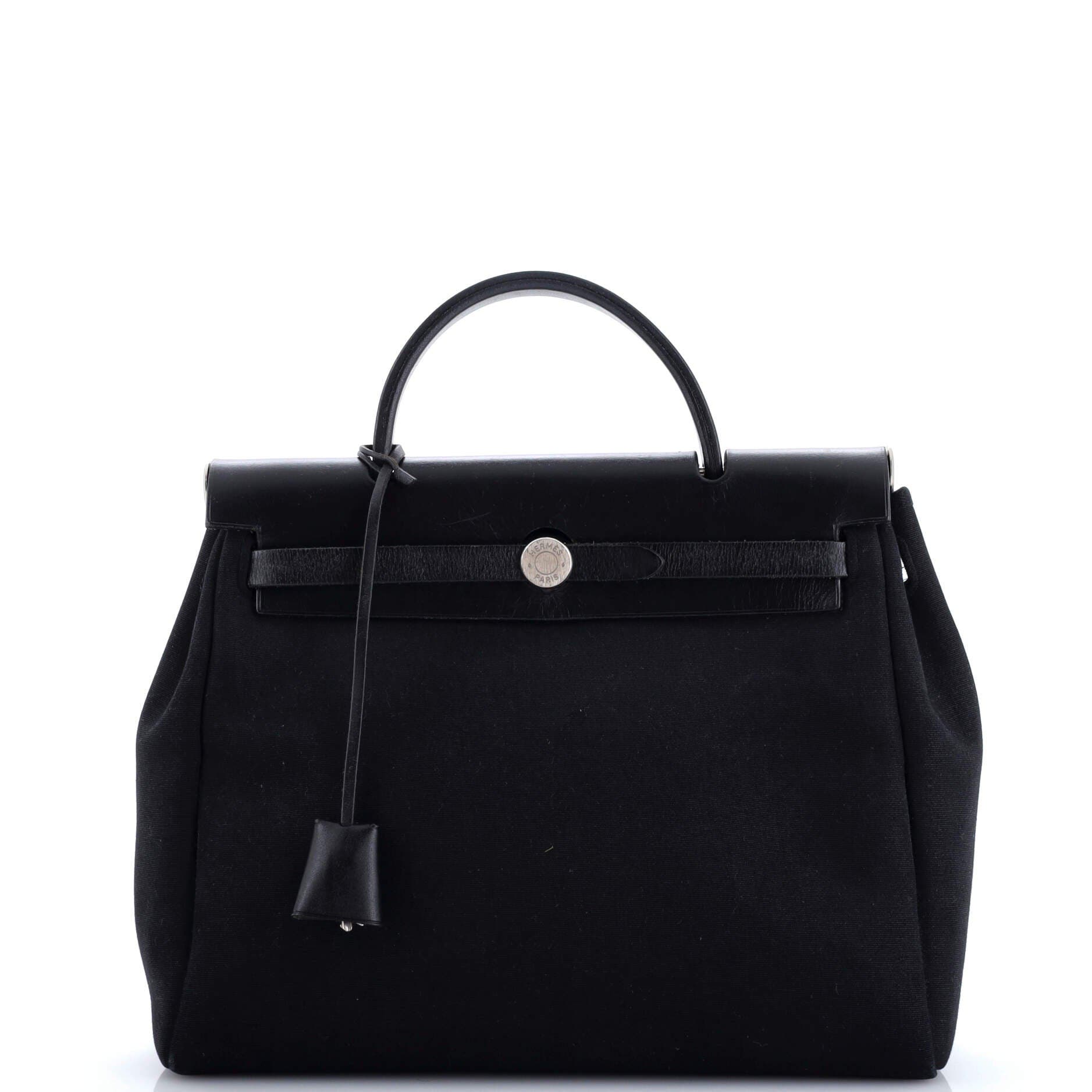 Pre-Owned Hermes Herbag Toile and Leather PM, Main, color, 