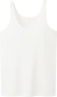 MANGO Scoop Neck Cotton Tank