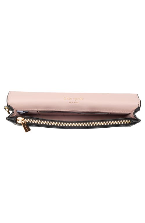 Kate Spade New York Dakota Smooth Leather Flap Wristlet In Black