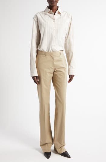 パンツ THE ROW 'Selvie' pants Beige THE ROW Selvie cotton-blend twill straight-leg pants | NET-A