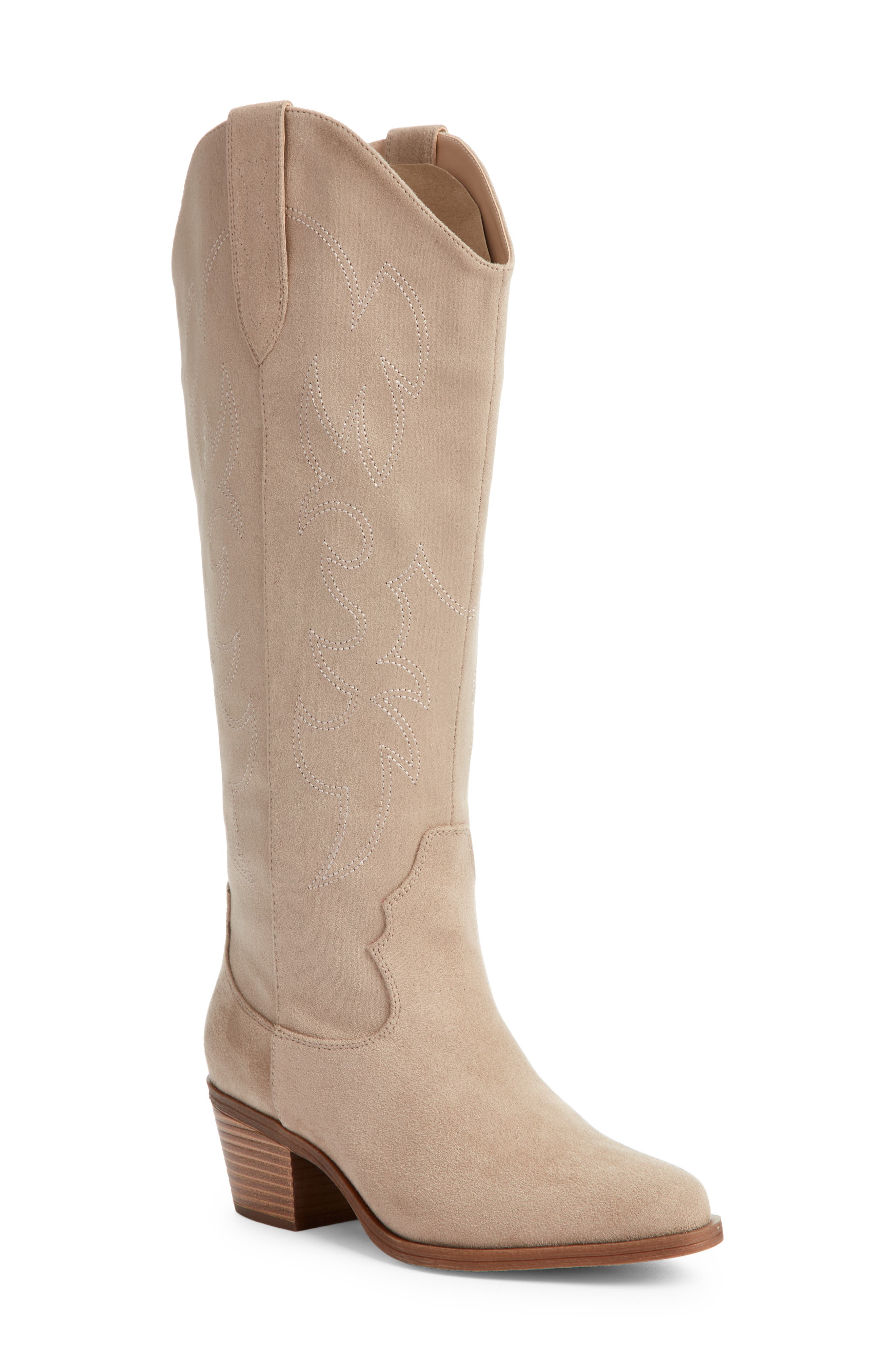 Monikka Western Boot, Main, color, BEIGE TAUPE