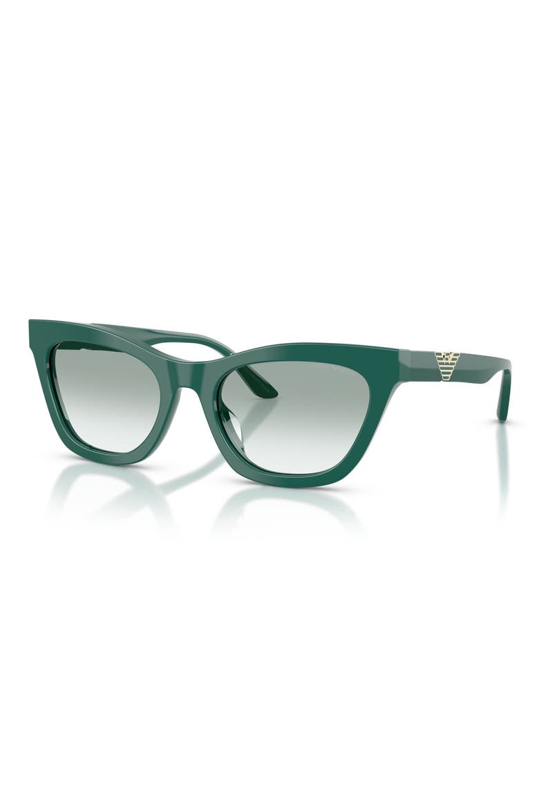 55mm Cat Eye Sunglasses, Alternate, color, SHINY GREEN / CLEAR GREEN