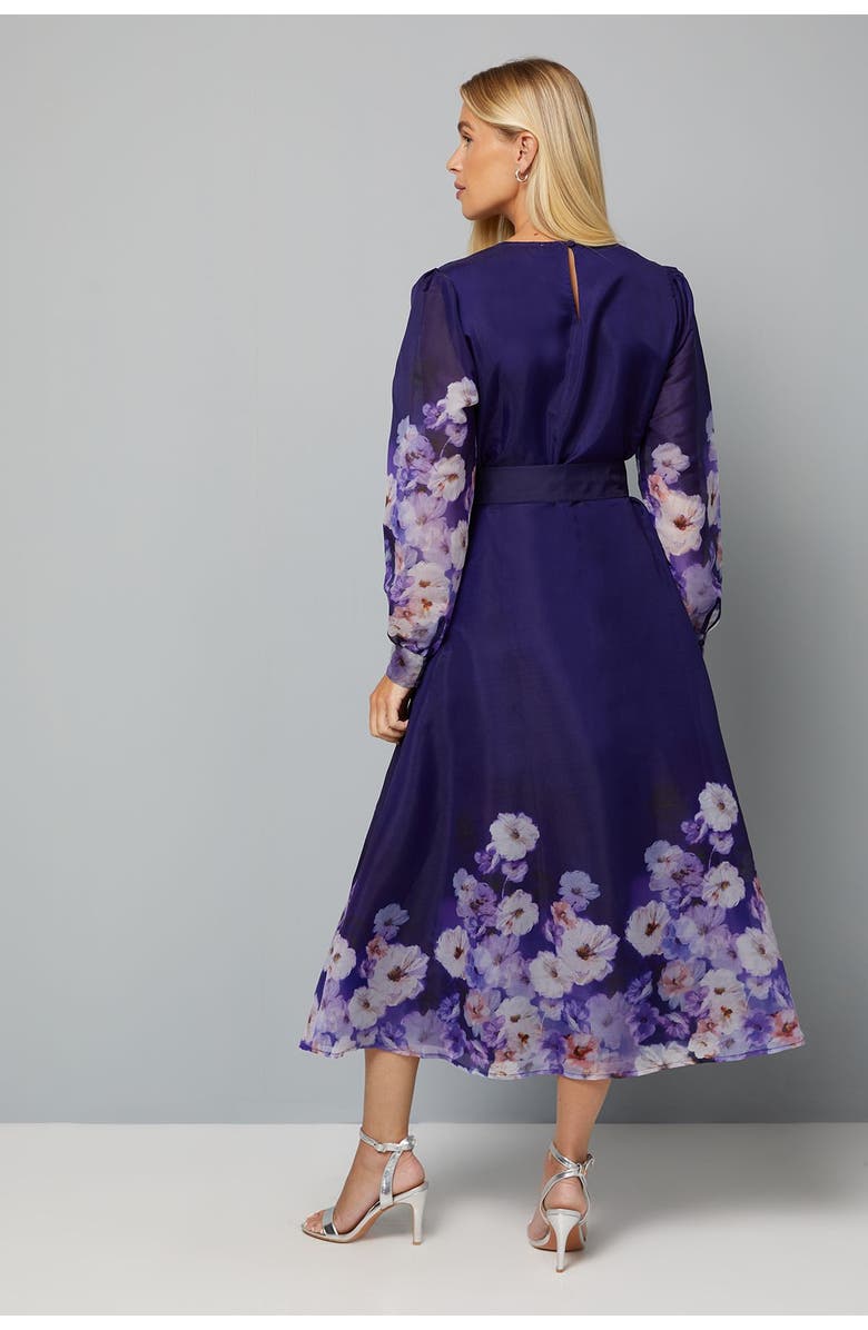 Wallis Petite Floral Print Belted Midi Dress, Alternate, color,