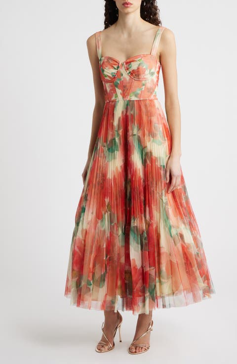 MacClare Floral Micropleat Gown