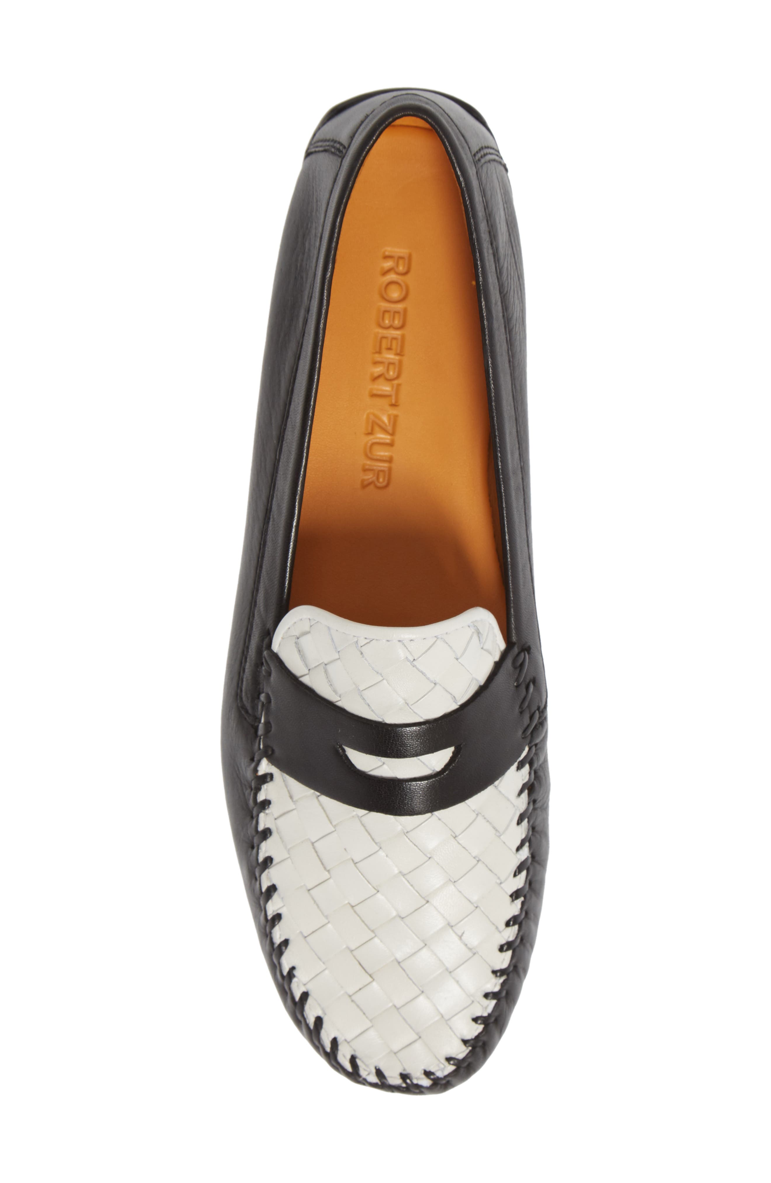 Robert Zur 'Petra' Driving Shoe, Alternate, color, Black/ White
