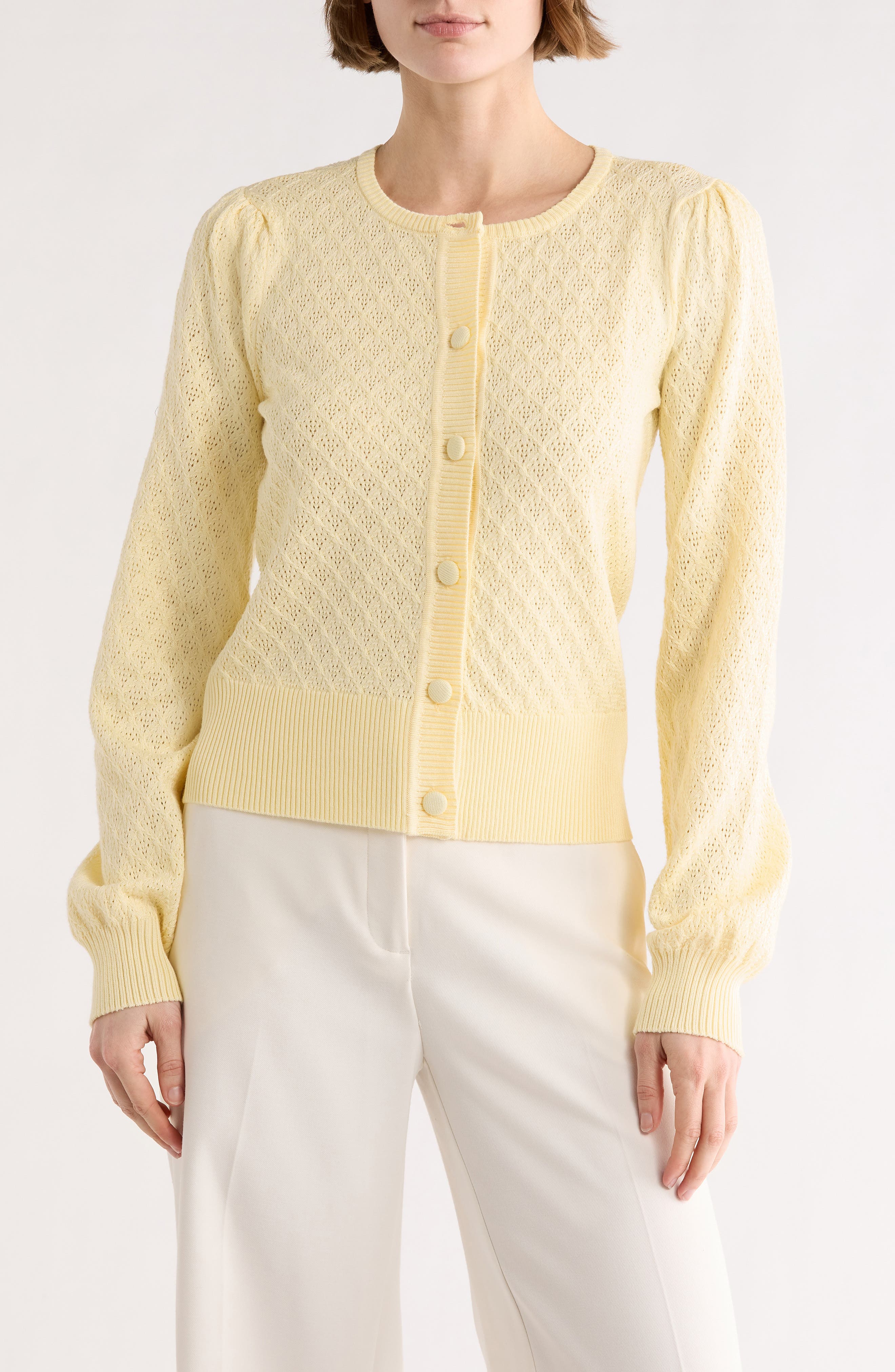 Eileen Pointelle Knit Cardigan - image 3