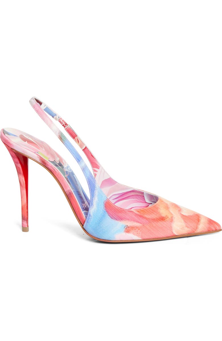 Christian Louboutin Miss Z Pointed Toe Slingback Pump, Alternate, color, Multi/ Lin Multi