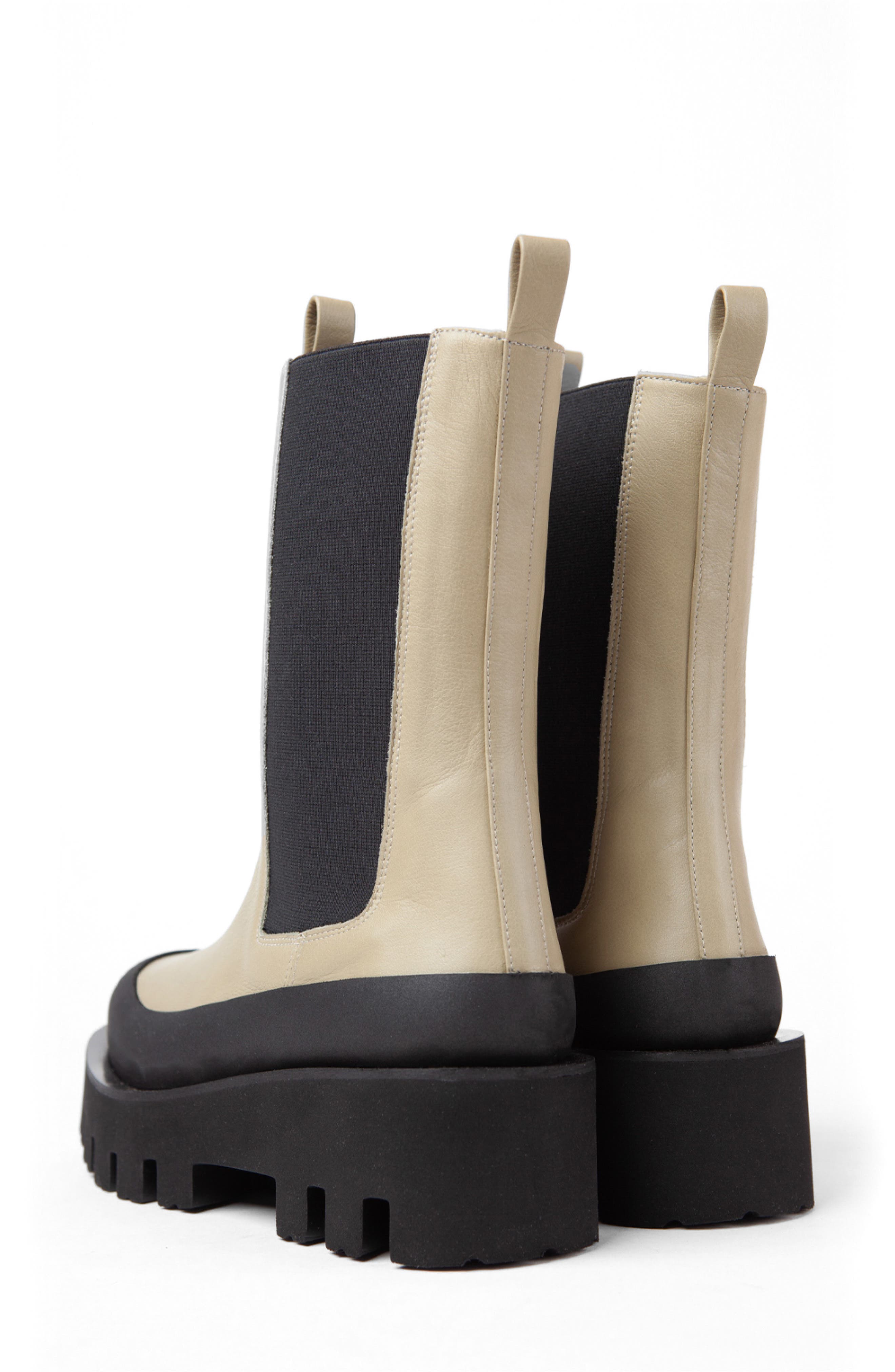 Charlotta Platform Lug Sole Chelsea Boot, Alternate, color, MED GREEN/ SALVIA