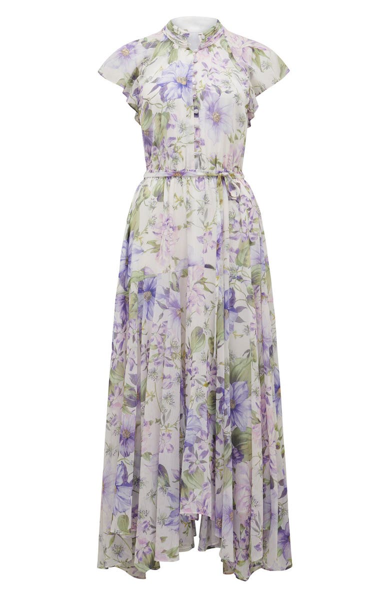 Ever New Freya Flutter Sleeve Midi Dress, Alternate, color, 