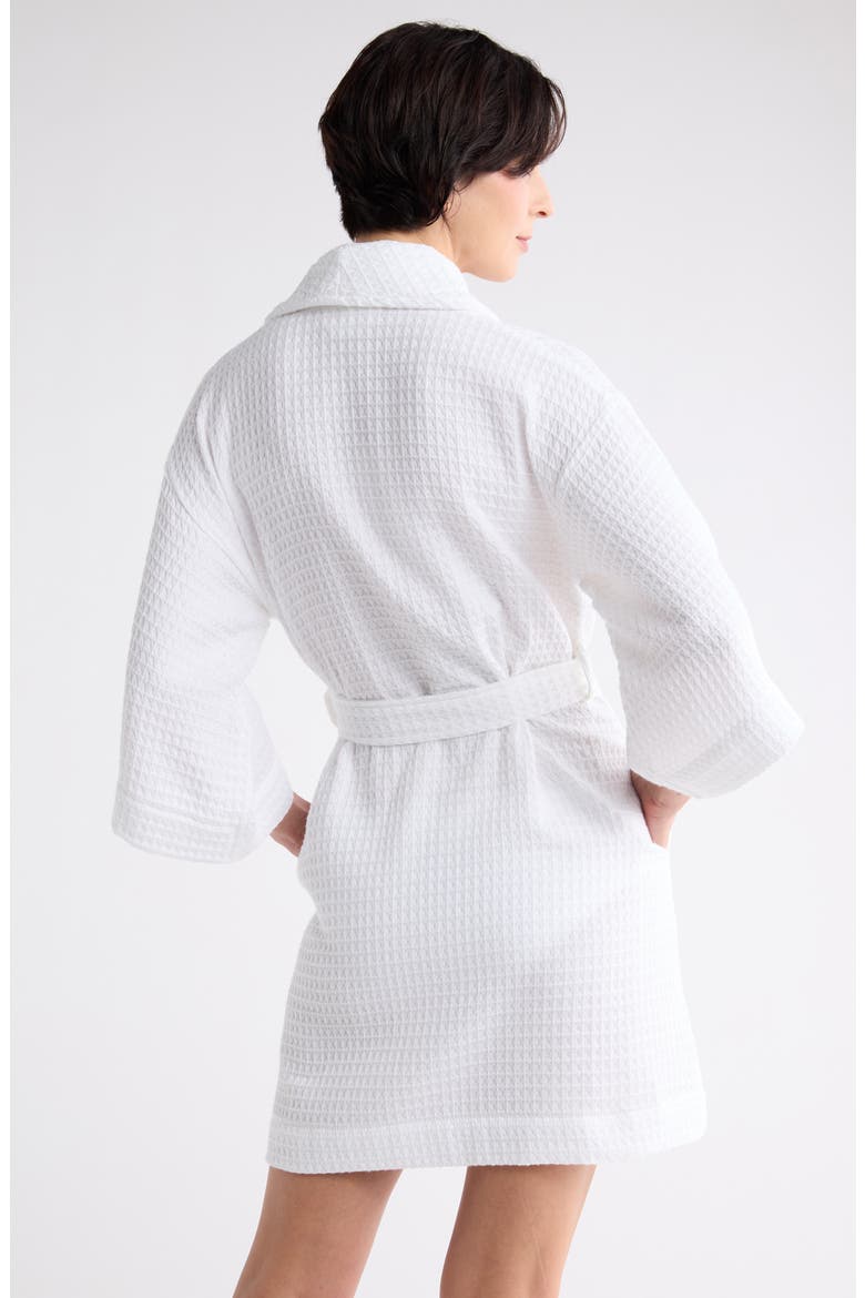 Cotton Waffle Knit Robe, Alternate, color, WHITE