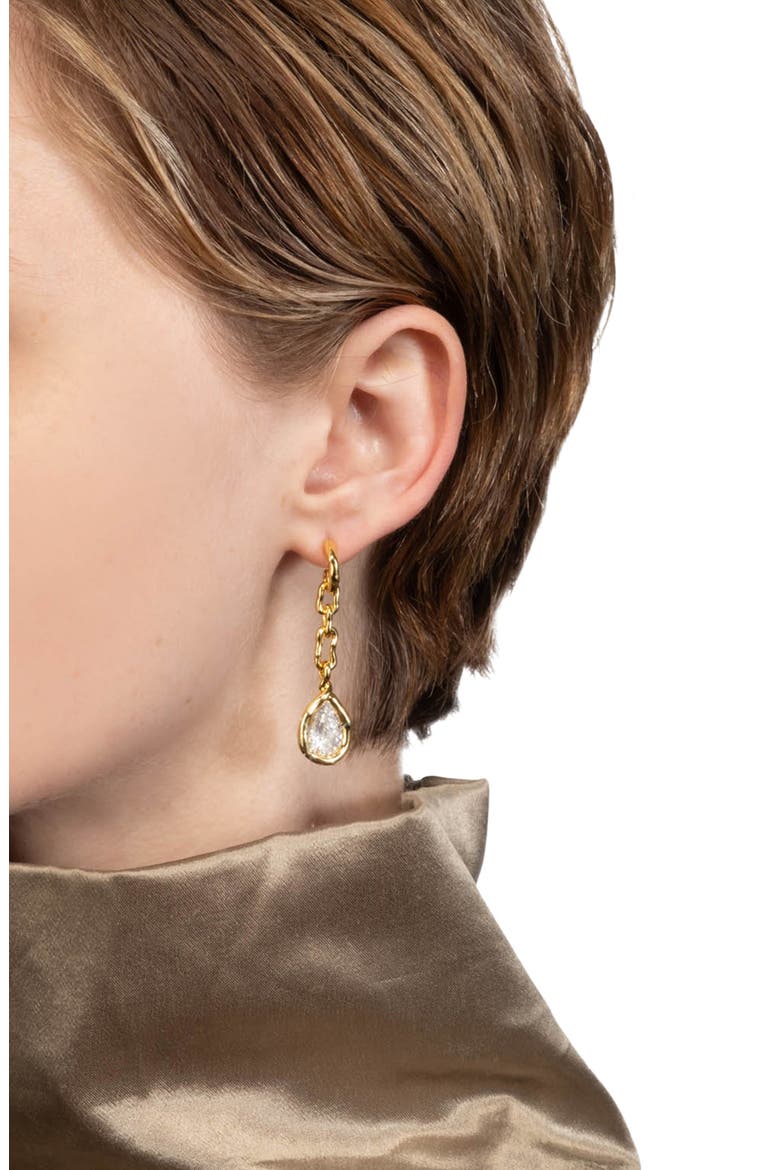 Asterales Link Cubic Zirconia Drop Earrings, Alternate, color, STONES