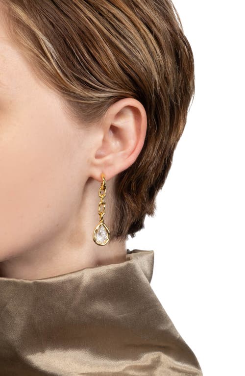 Alexis Bittar Asterales Link Cubic Zirconia Drop Earrings In Gold