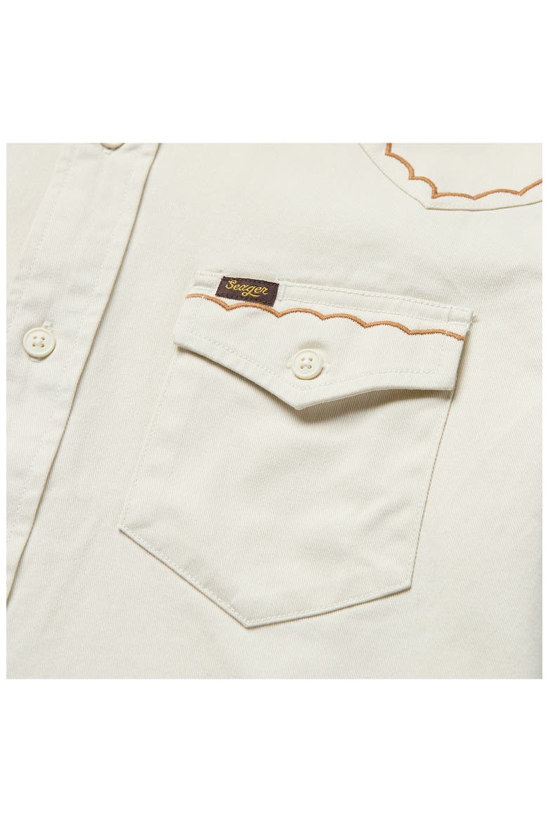 Amarillo Short Sleeve Cotton Twill Button-Up Shirt, Alternate, color, WHITE WASH