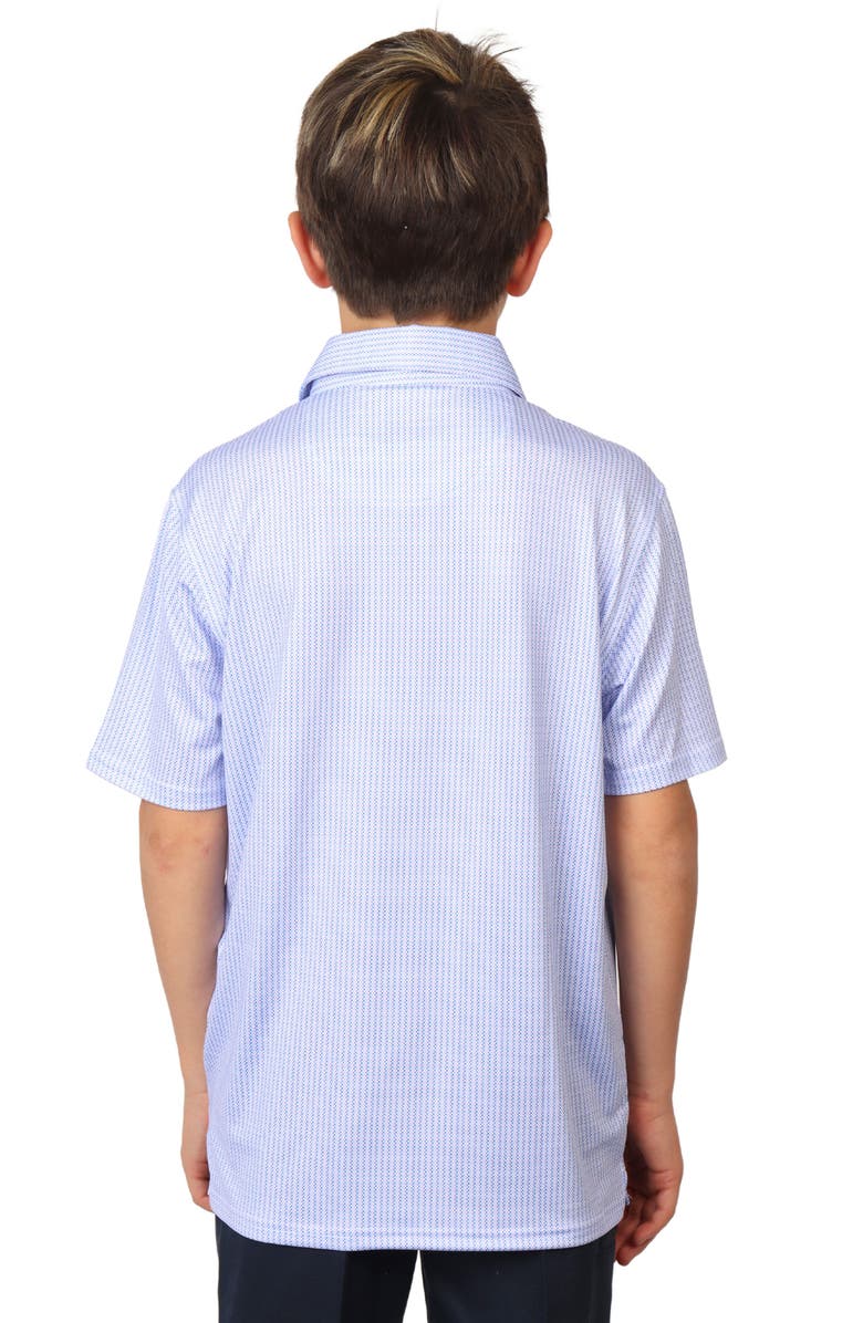 TailorByrd Kids' Dot Print Performance Knit Polo, Alternate, color, Blue
