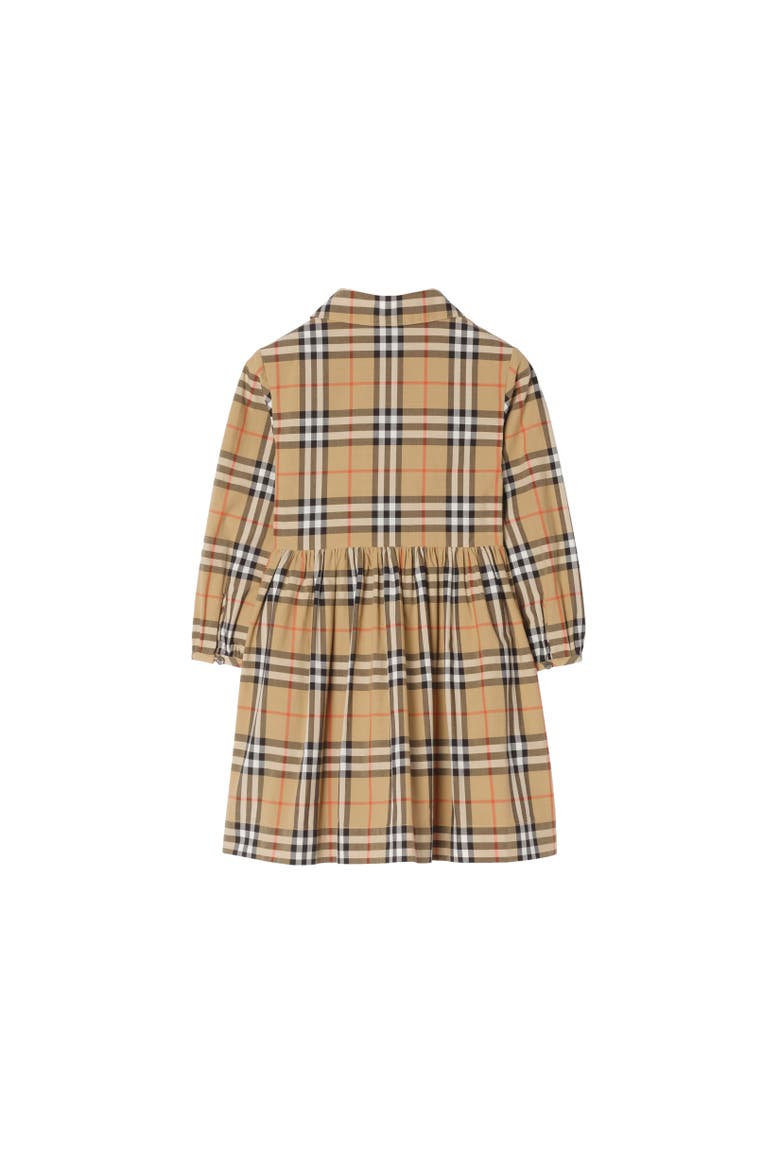 Check Cotton Dress, Alternate, color, Sand beige