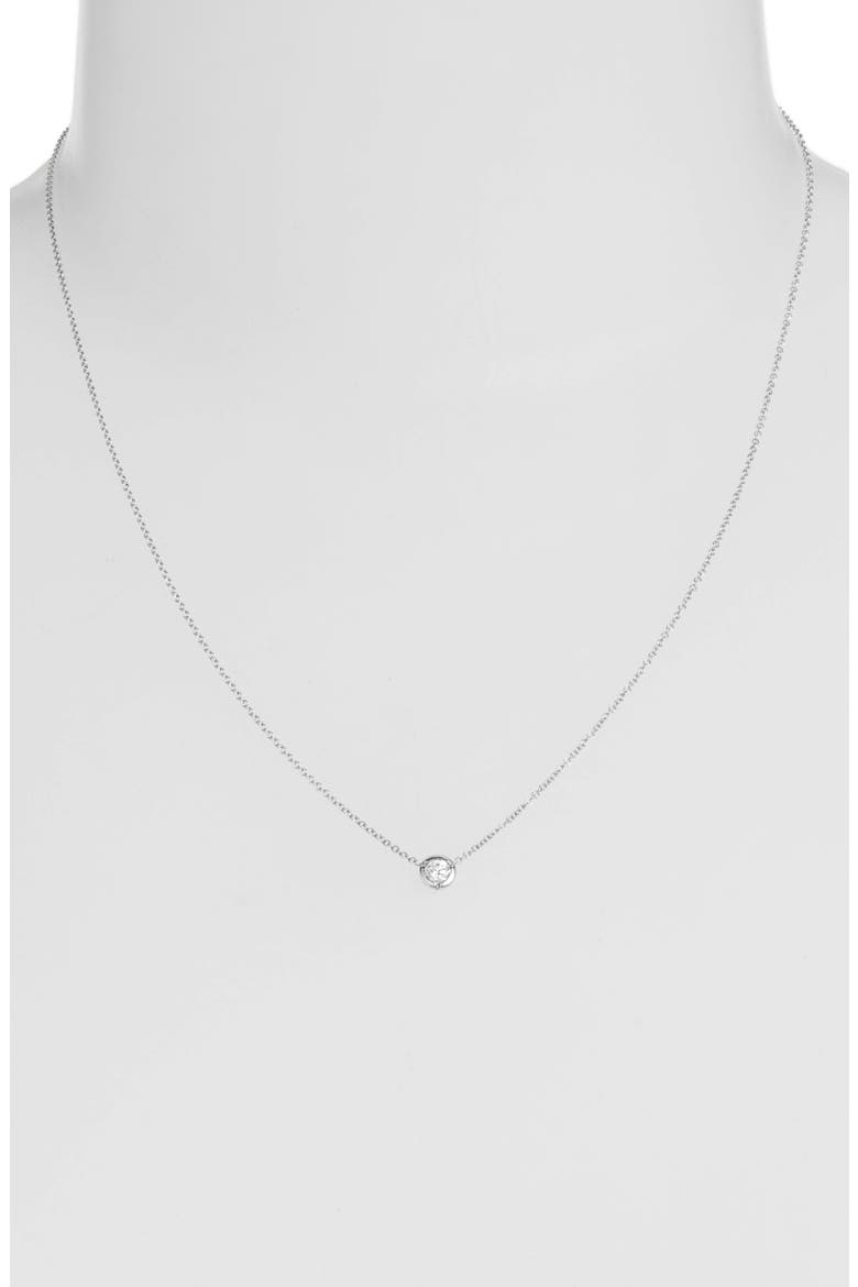 Small Bezel Diamond Solitaire Necklace (Nordstrom Exclusive), Alternate, color, WHITE GOLD/ DIAMOND