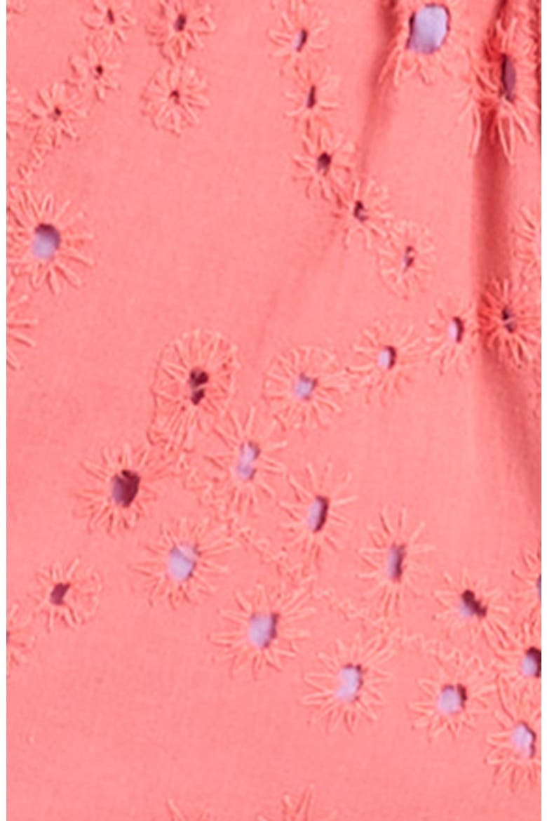 Poppy Embroidered Cotton Romper, Alternate, color, GERANIUM