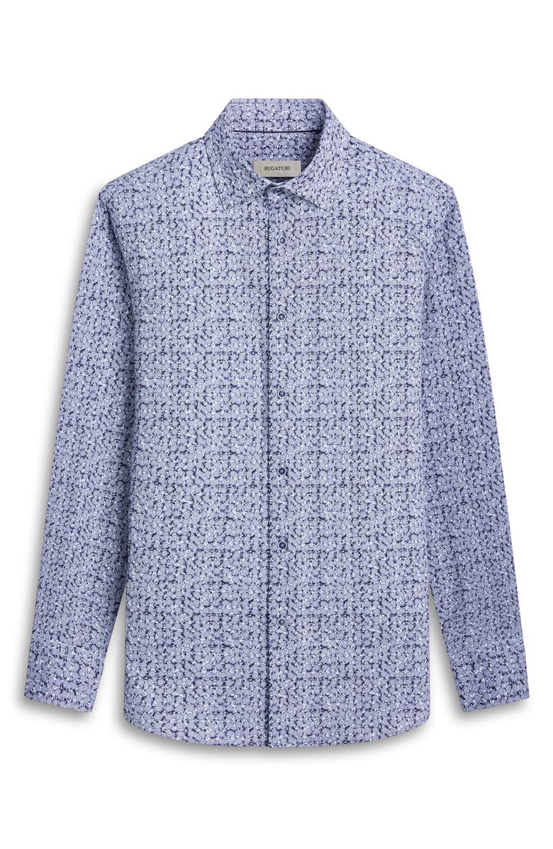 Bugatchi James OoohCotton<sup>®</sup> Medallion Print Button-Up Shirt, Alternate, color, Navy
