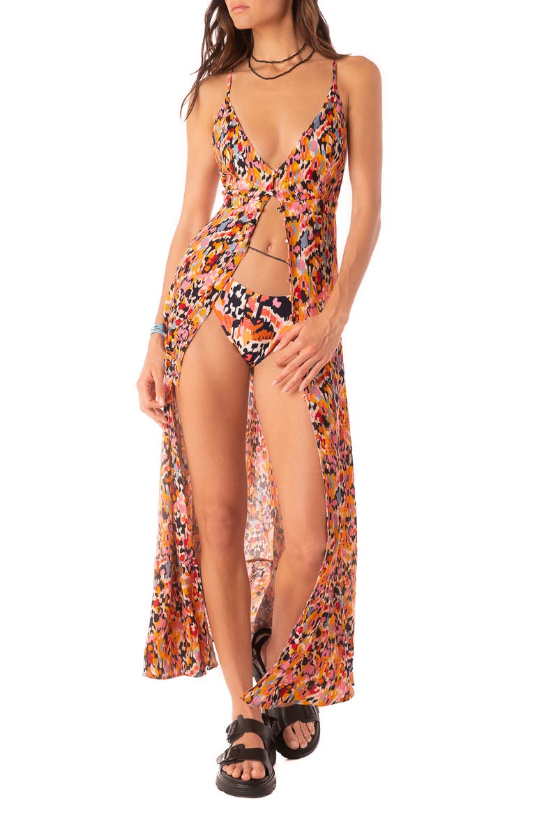 Prism Cat Mathilda Cover-Up Sundress, Alternate, color, OPEN ORANGE