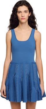 SANDRO Beaded knit short dress