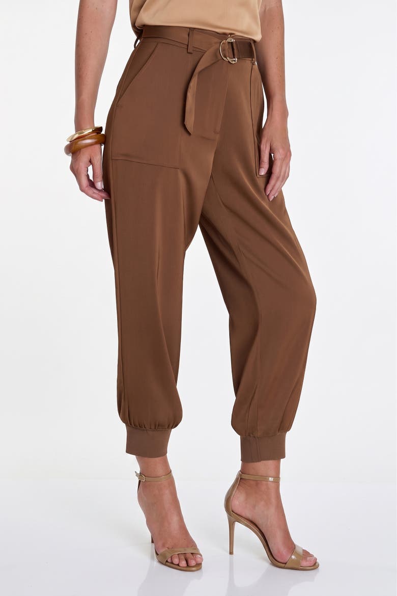 Adrienne Satin Cargo Pant, Alternate, color, Java