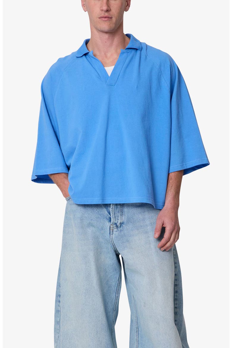 Wide Short Sleeve Polo Shirt, Alternate, color, LIGHT BLUE