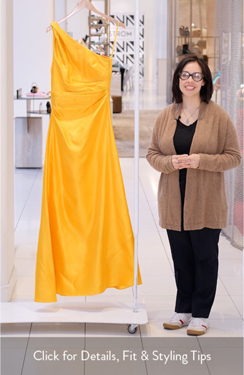 Este One-Shoulder Silk Maxi Dress, sales video thumbnail