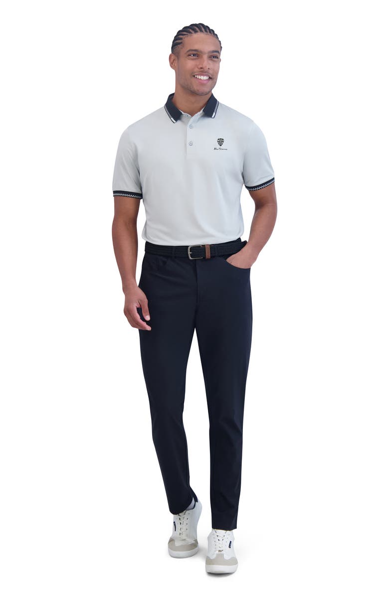 Ben Sherman Checker Rib Air Piquè Golf Polo, Alternate, color, Light Grey