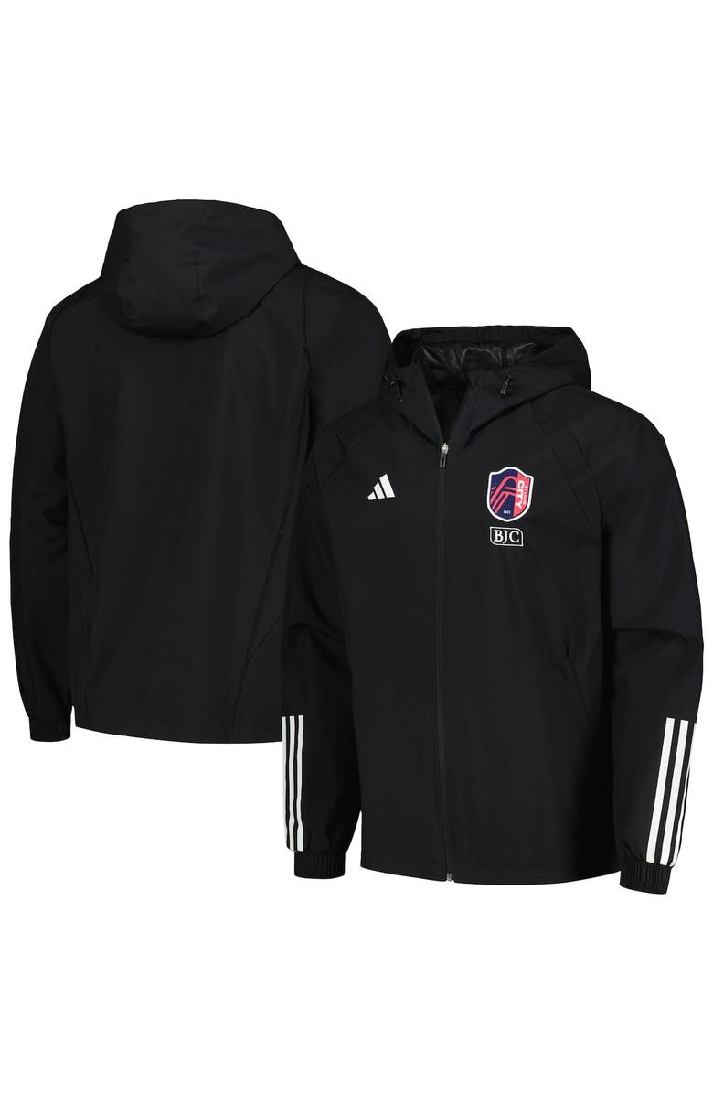 adidas Men's adidas Black St. Louis City SC 2024 All-Weather Raglan Full-Zip Jacket, Alternate, color, 