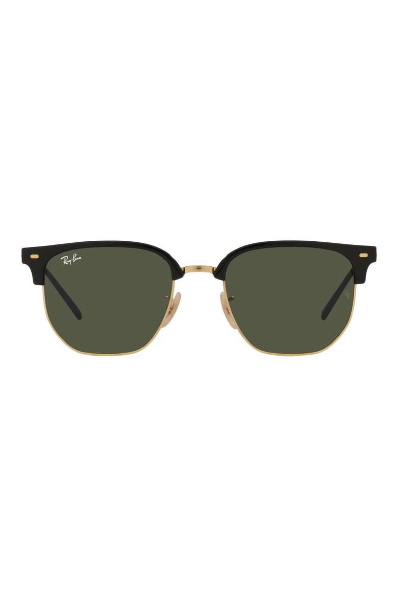 New Clubmaster 51mm Irregular Sunglasses, Main, color, BLACK