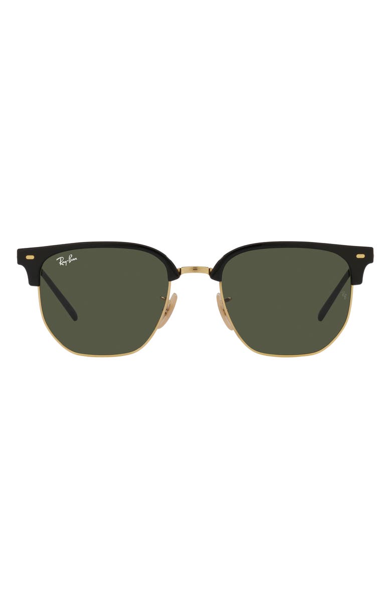 Ray-Ban New Clubmaster 51mm Irregular Sunglasses, Main, color, Black