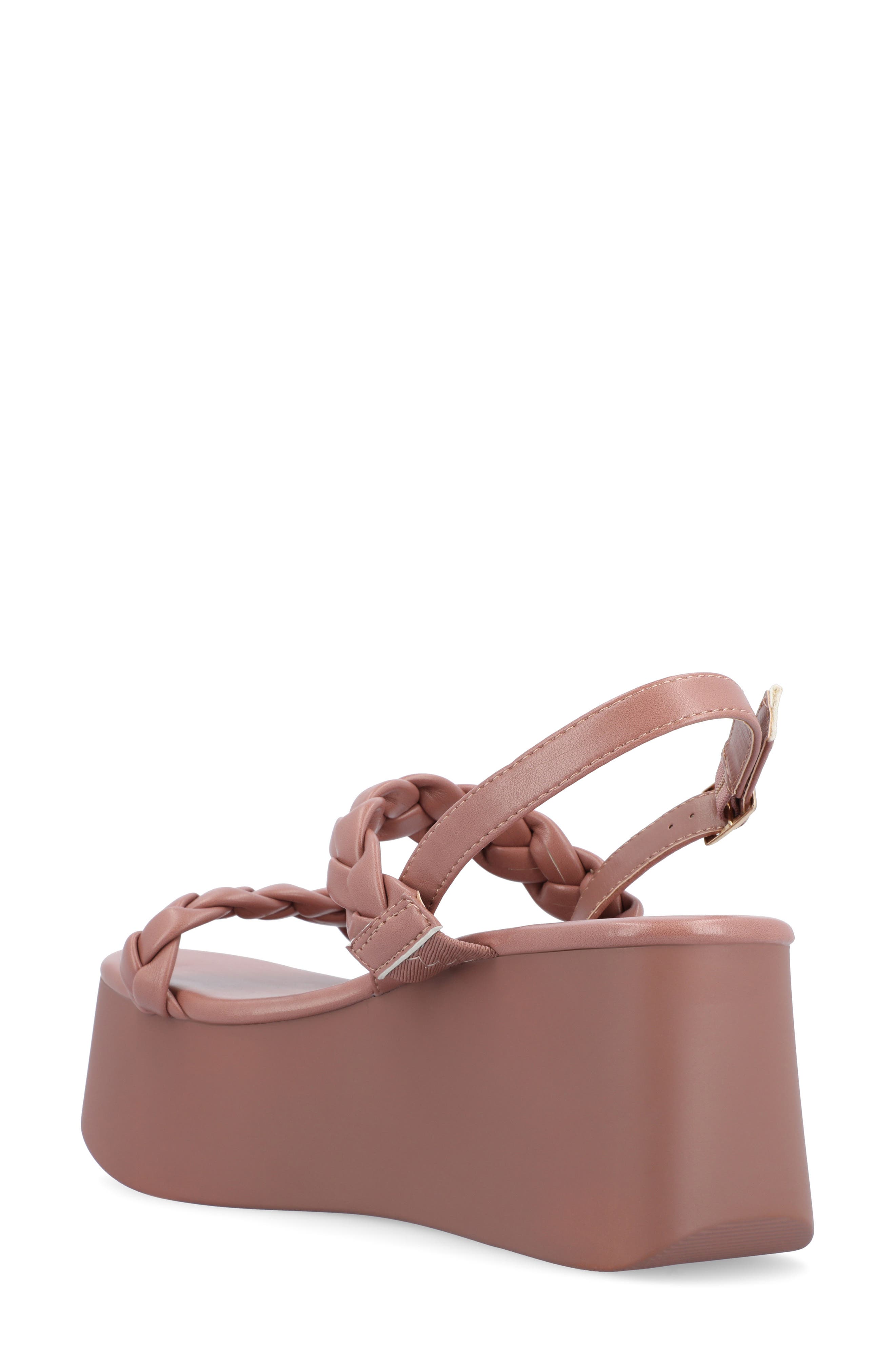 Zannah Braided Platform Sandal, Alternate, color, ROSE