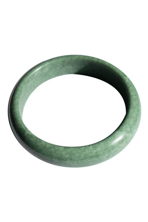 Tennis Opaque Green Jade Stone Bangle