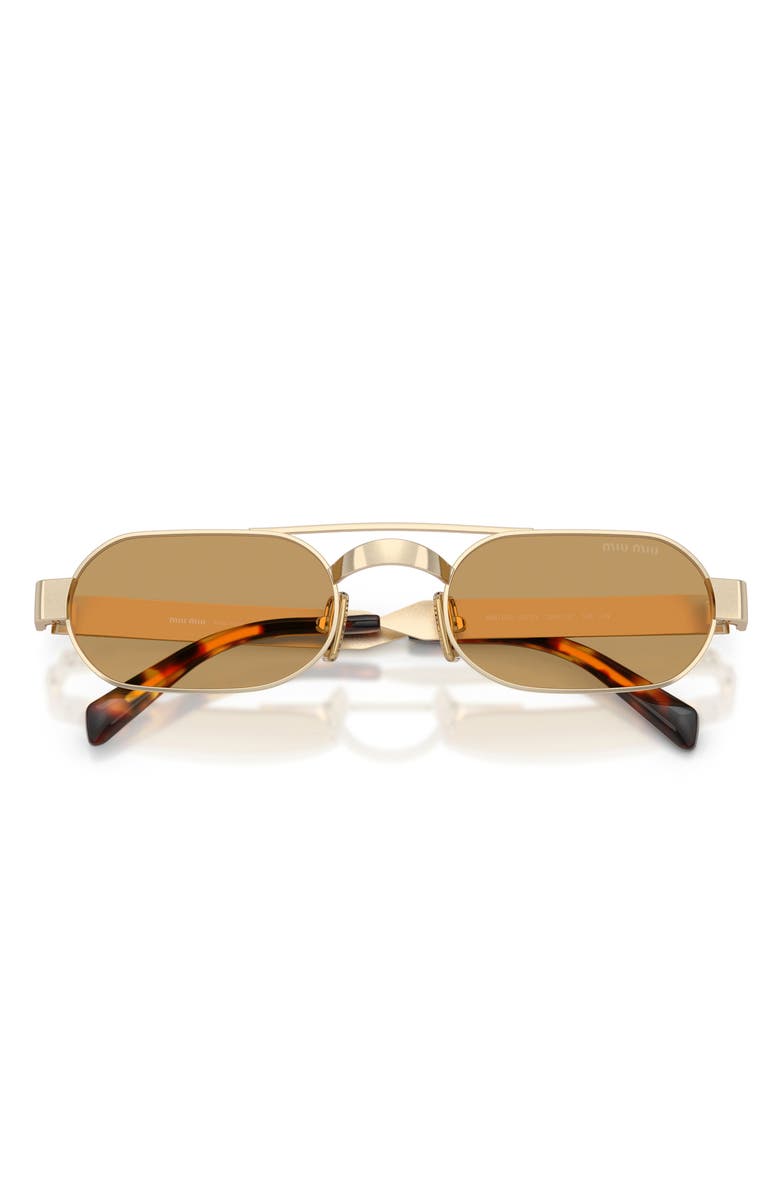 Miu Miu 52mm Oval Sunglasses, Alternate, color, Ancient Gold / Brown