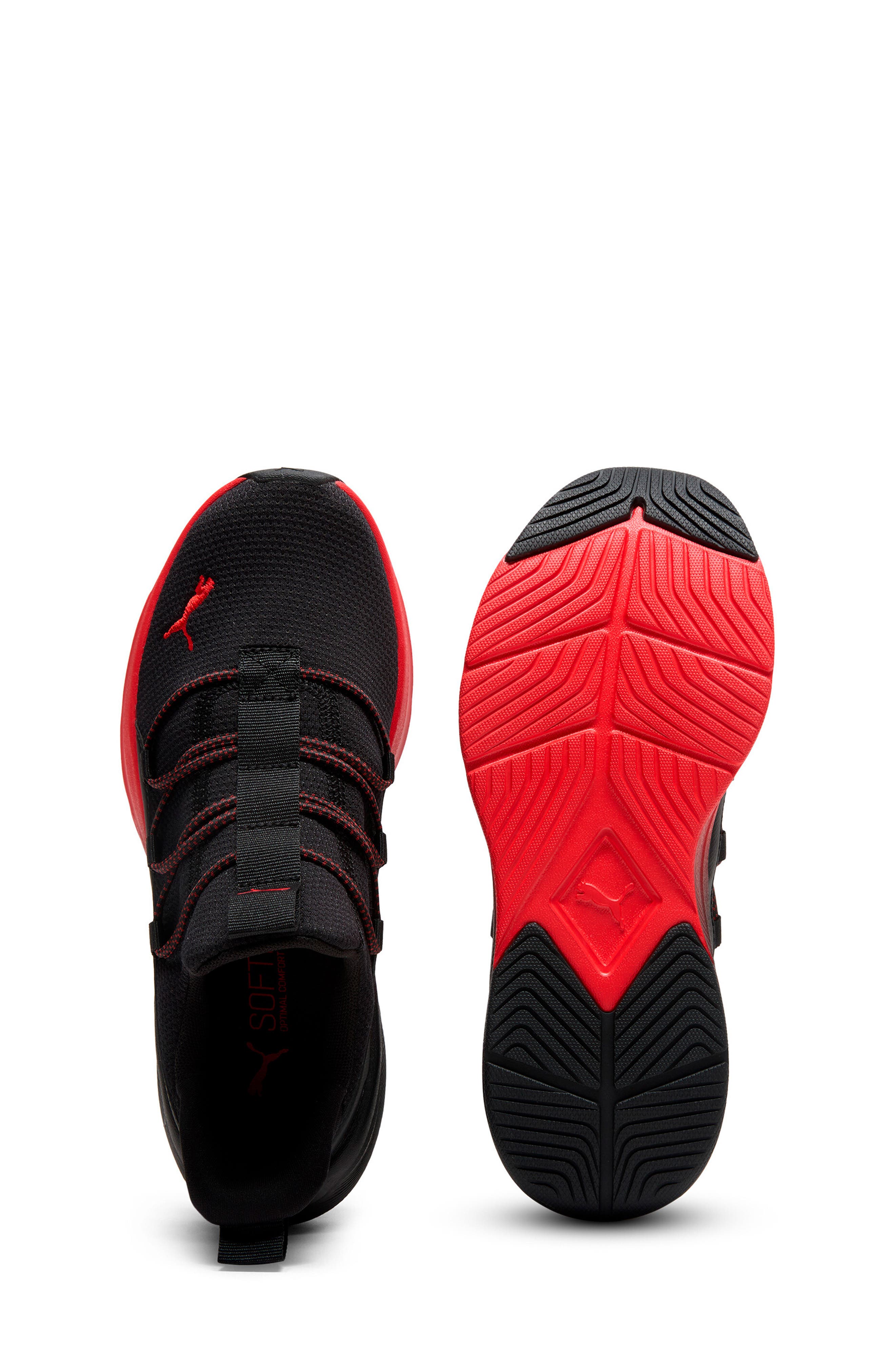 PUMA Kids' One4All 2.0 Pull-On Running Sneaker, Alternate, color, Puma Black/ For All Time Red