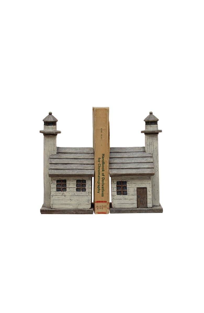 Storied Home Resin Lighthouse Bookends in Distressed Finish, Main, color,