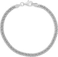 FZN Sterling Silver Curb Chain Bracelet