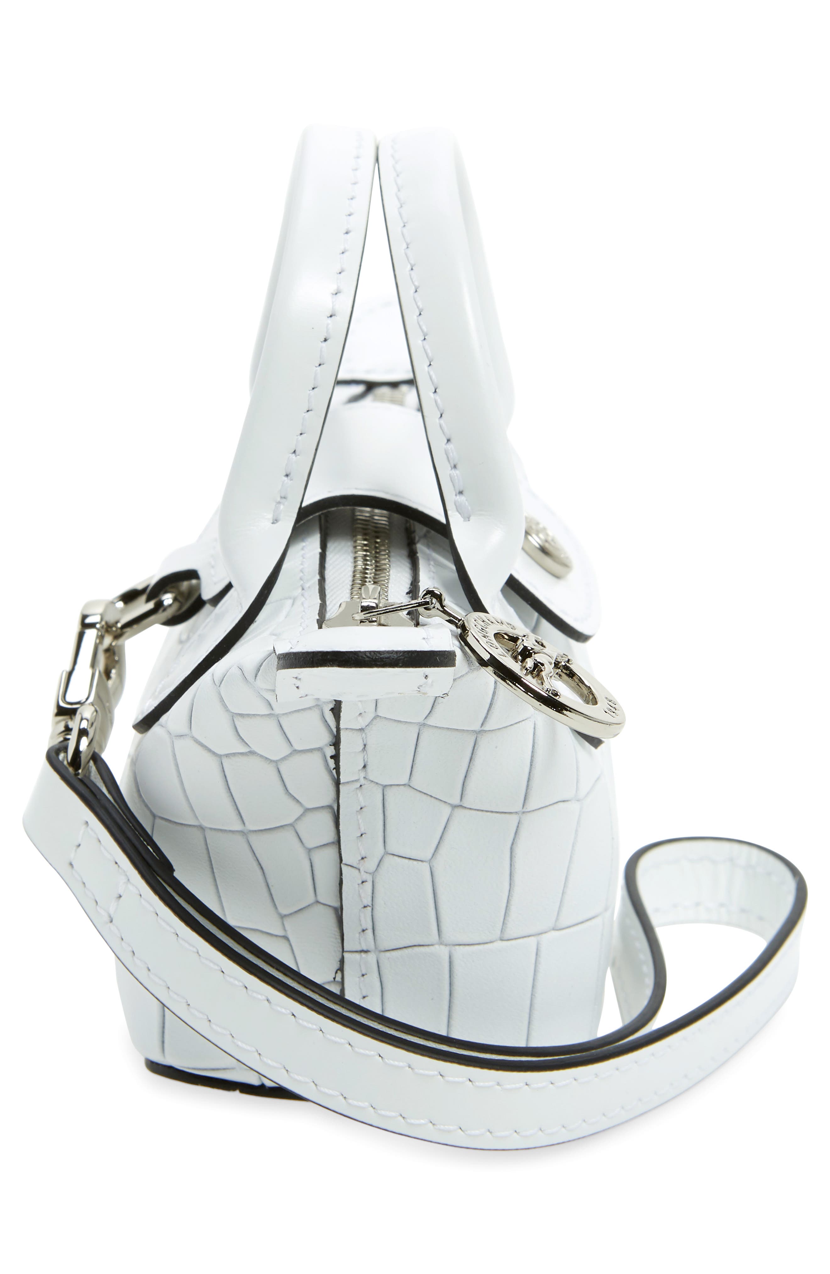 Longchamp Nano Le Pliage Cuir Croc Embossed Leather Top Handle Bag, Alternate, color, 