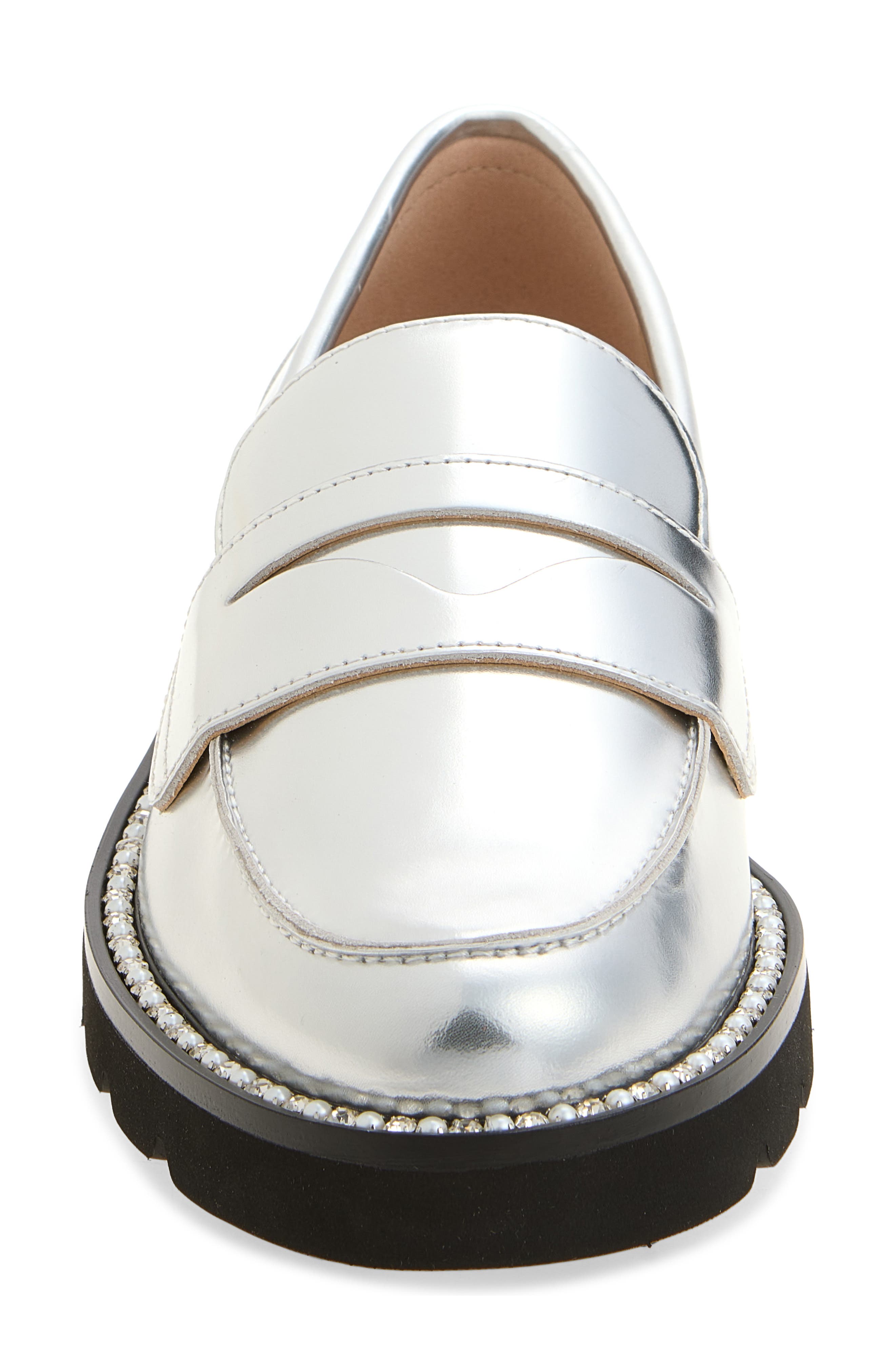 Monty Leather Loafer, Alternate, color, SILVER