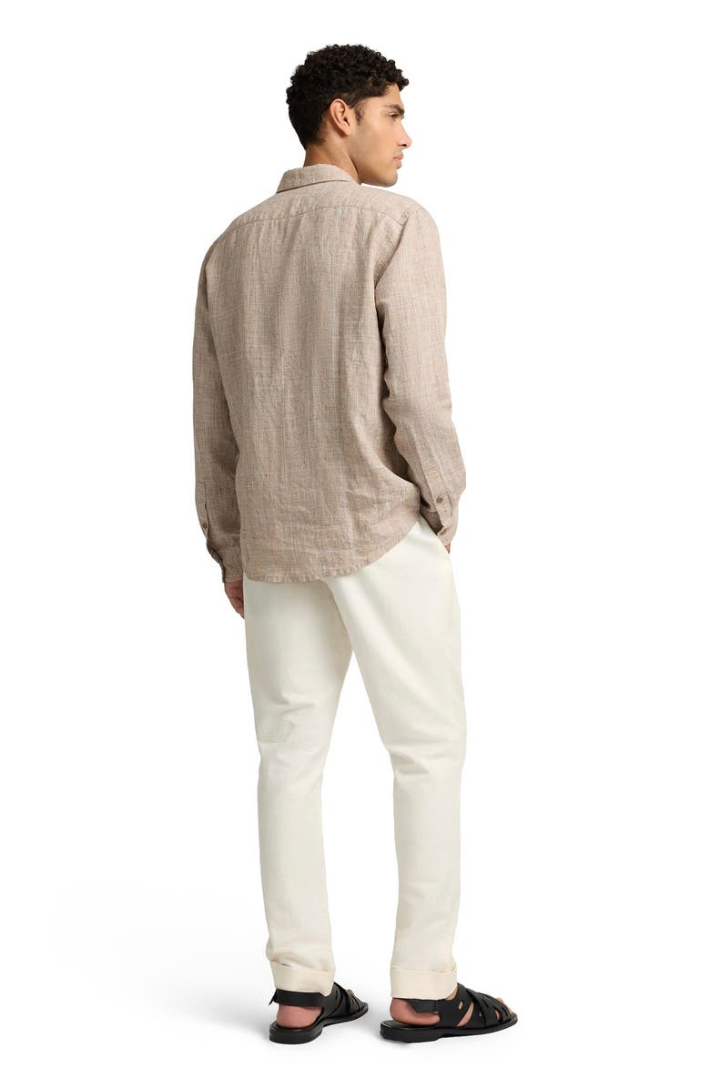 Onia Linen Long Sleeve Shirt, Alternate, color, Brown Multi