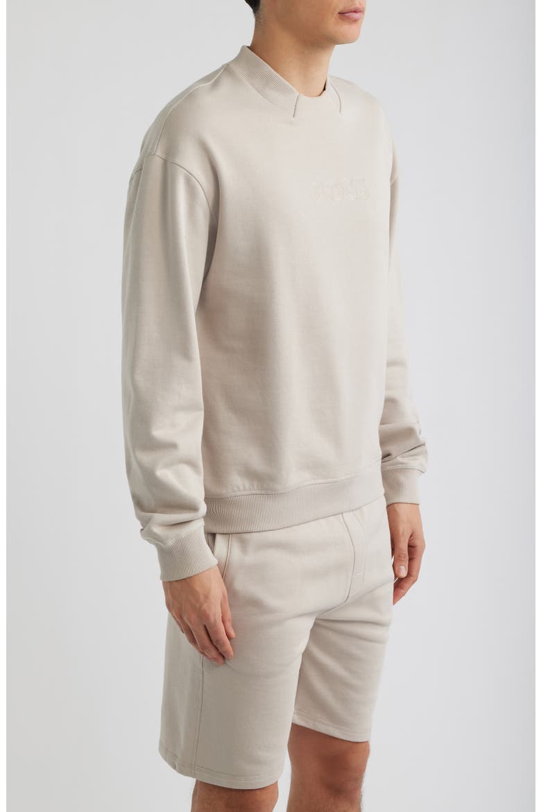 Cotton French Terry Crewneck Sweatshirt, Alternate, color, OPEN GREY