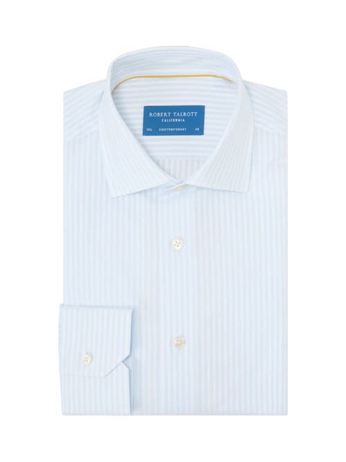 Robert Talbott Reynolds Dobby Stripe Contemporary Fit Shirt In White