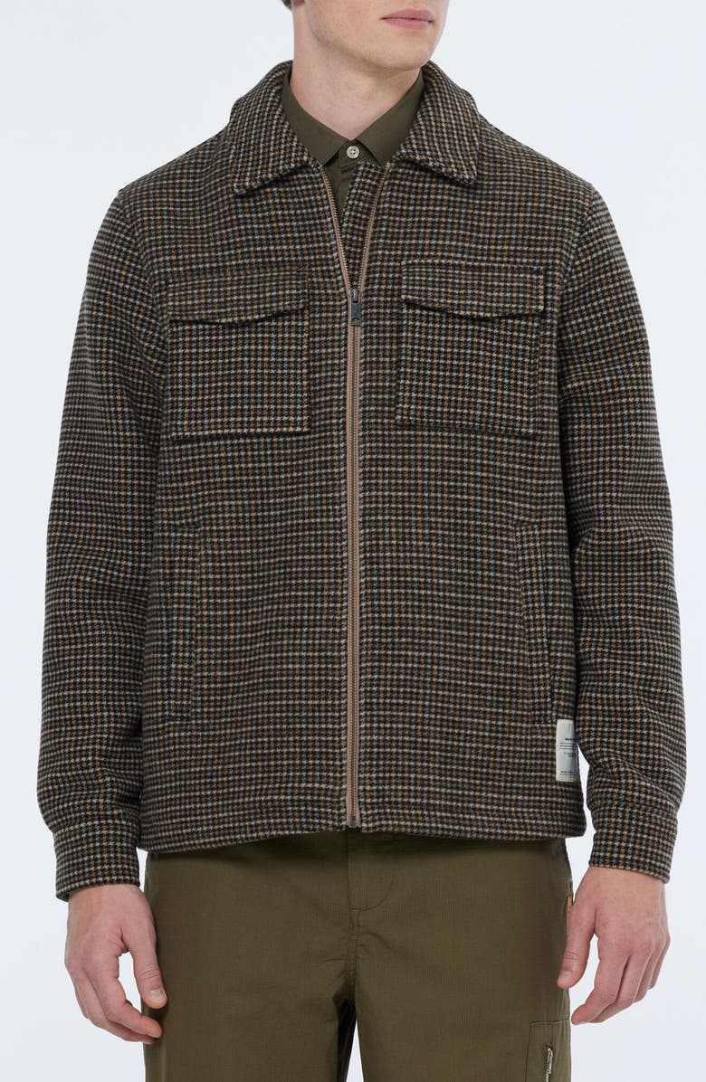 Scotch & Soda Houndstooth Wool Blend Zip Jacket, Main, color, 