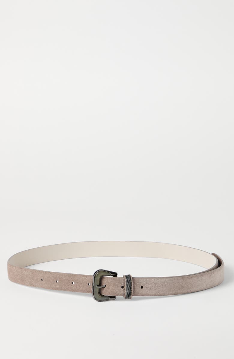 Brunello Cucinelli Suede belt, Alternate, color, Light Brown