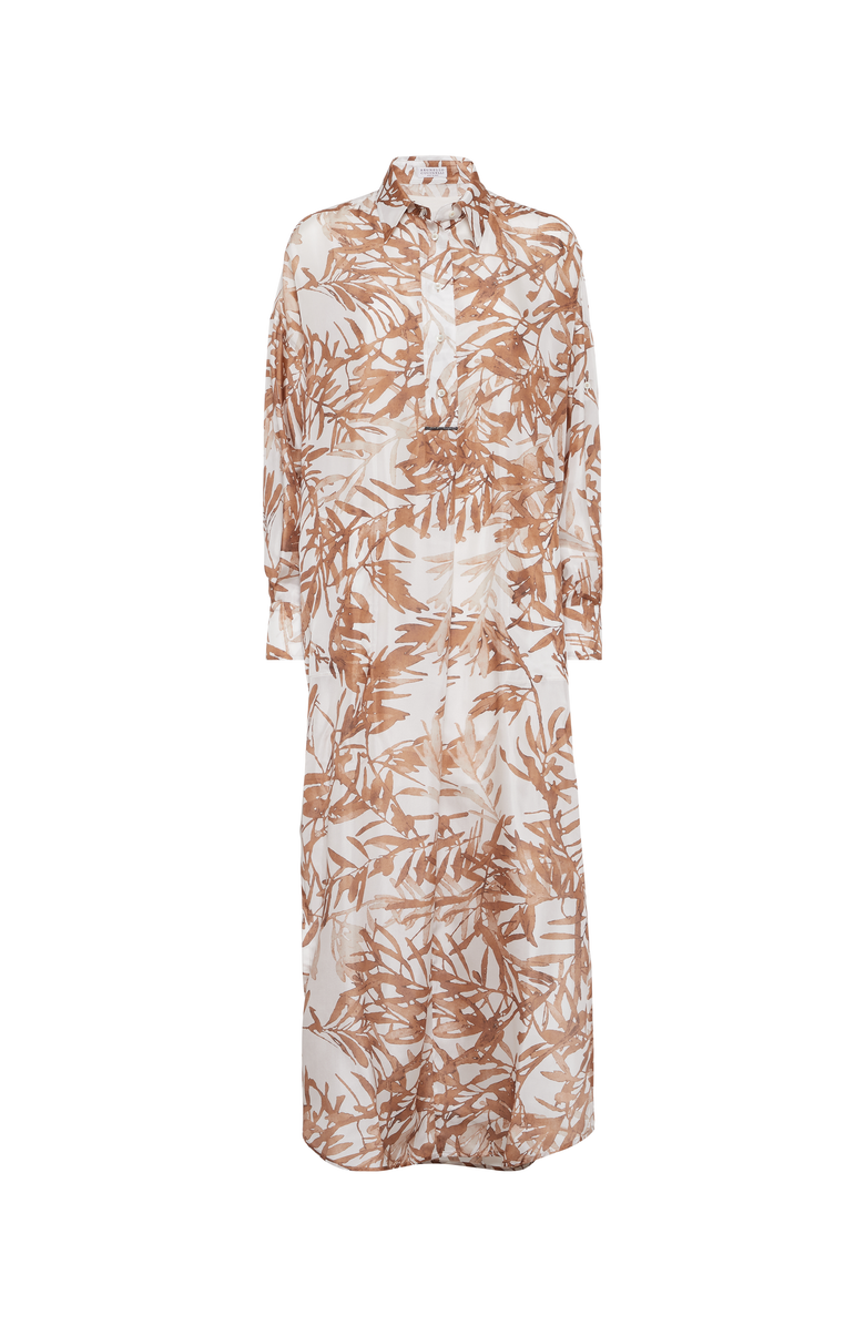 Brunello Cucinelli Herbarium Print chemisier dress, Main, color, 