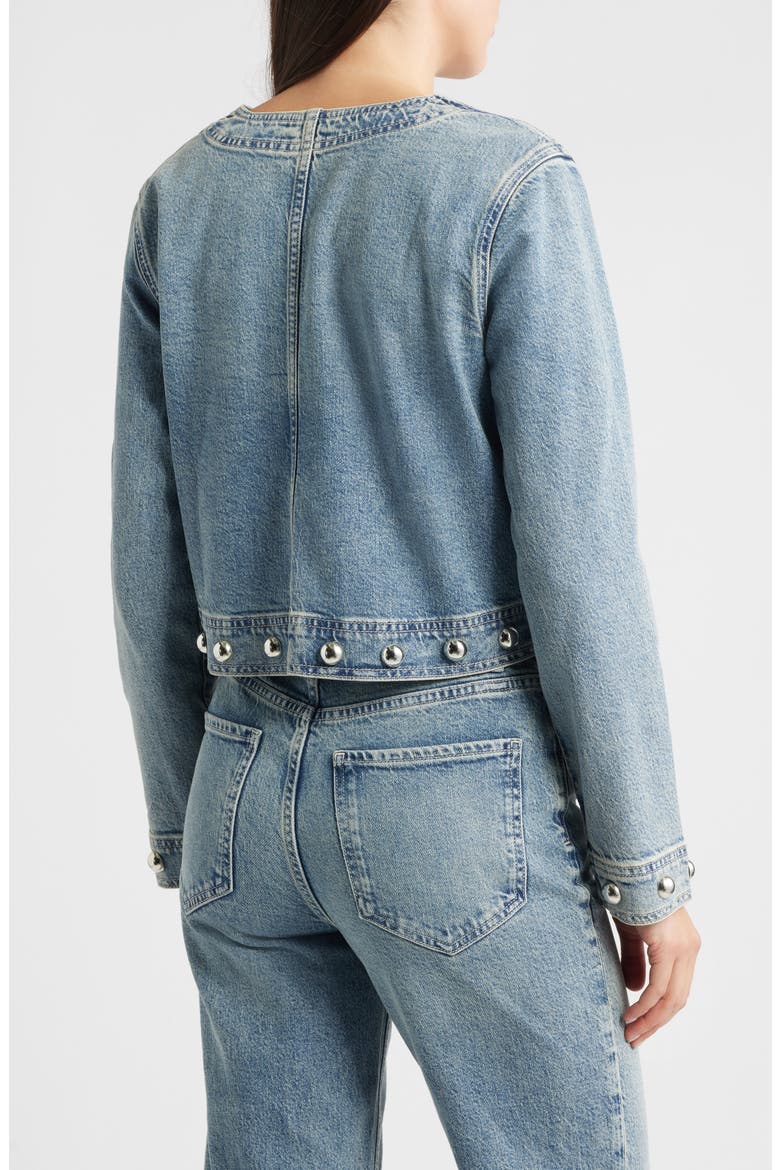 Capistrano Crop Denim Jacket, Alternate, color, DESERT SKY STUDDED